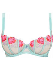 Ann Summers Blue Caged Rose Floral Embroidery Non Padded Balcony Bra - Image 5 of 5