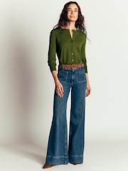 Boden Green Camilla Cotton Crew Cardigan - Image 4 of 7