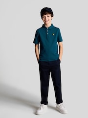Lyle & Scott Apres Blue Boys Classic Polo Shirt - Image 2 of 5