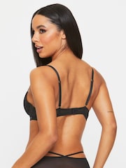 Ann Summers Black Lovers Lace Padded Plunge Bra - Image 2 of 8