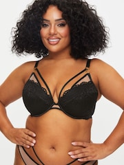 Ann Summers Black Lovers Lace Padded Plunge Bra - Image 5 of 8