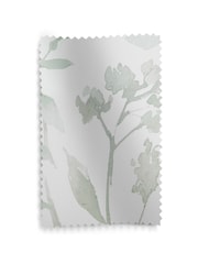 Green Isla Floral Printed Slot Top Unlined Sheer Panel Voile Curtain - Image 4 of 4