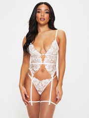 Ann Summers Ivory White Angelic Floral Embroidery Non Padded Basque - Image 1 of 5