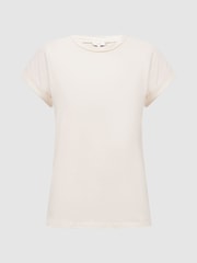 Reiss Cream Tereza Cotton-Jersey Crew Neck T-Shirt - Image 2 of 6