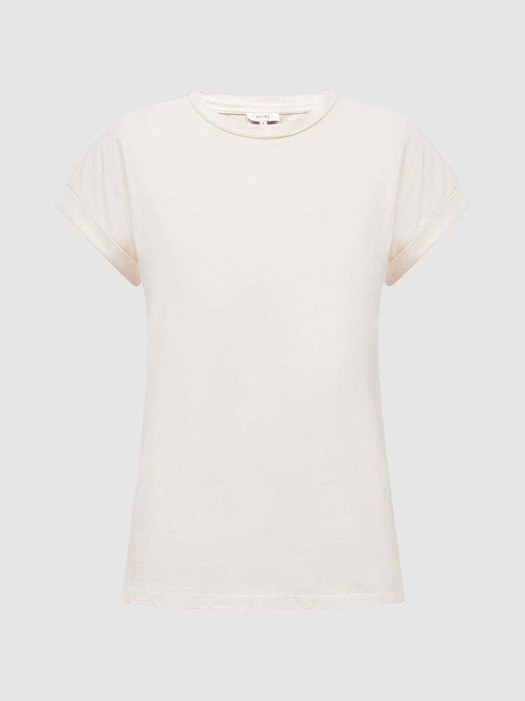 Reiss Cream Tereza Cotton-Jersey Crew Neck T-Shirt - Image 2 of 6