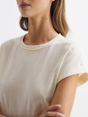 Reiss Cream Tereza Cotton-Jersey Crew Neck T-Shirt - Image 4 of 6