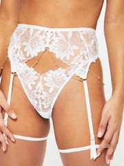 Ann Summers Ivory White Angelic Floral Embroidery Suspender Belt - Image 4 of 6