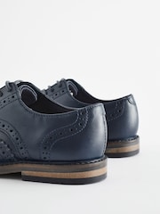 Navy Wide Fit (G) Leather Brogues - Image 3 of 6