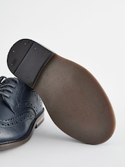 Navy Wide Fit (G) Leather Brogues - Image 4 of 6