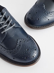 Navy Wide Fit (G) Leather Brogues - Image 5 of 6