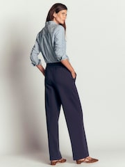 Boden Blue Greenwich Tie Ponte Trousers - Image 4 of 6