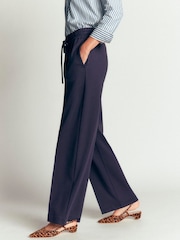 Boden Blue Greenwich Tie Ponte Trousers - Image 5 of 6