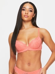 Ann Summers Orange Sexy Lace Planet Padded Plunge Bra - Image 1 of 7