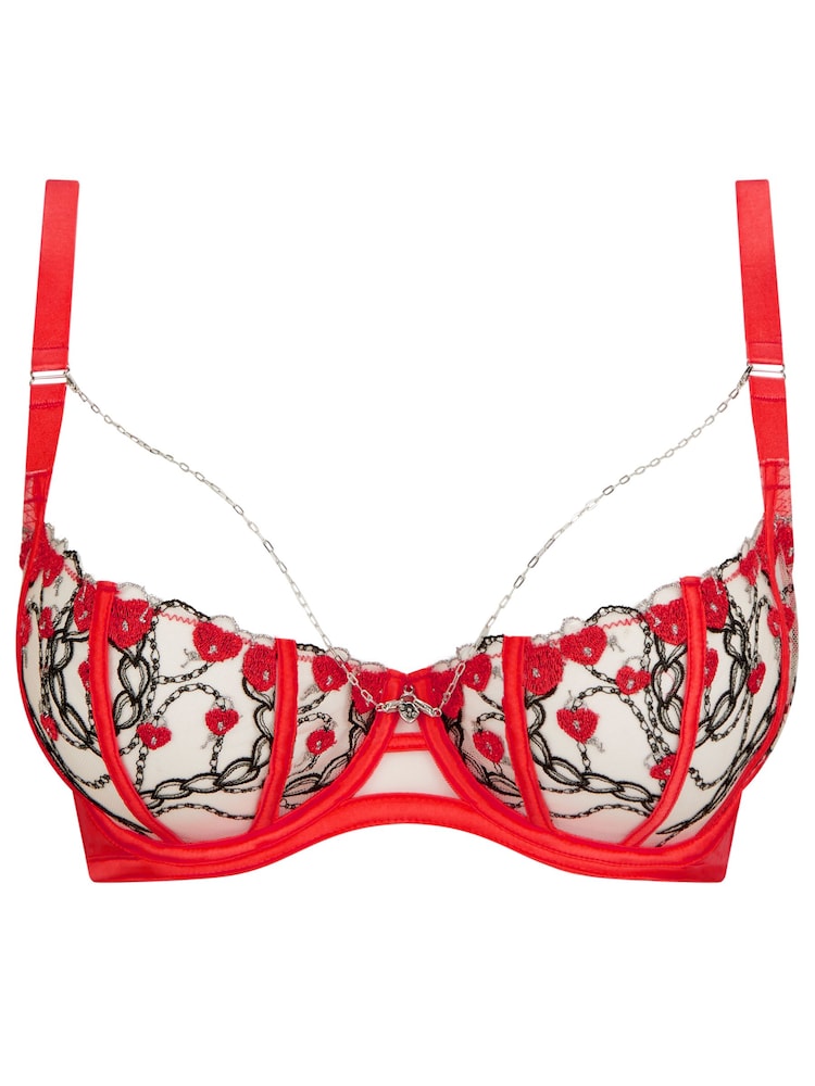 Ann Summers Red Locket Heart Non Pad Balcony Bra - Image 8 of 8