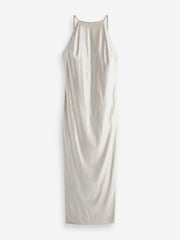 Calvin Klein Natural Sequin Halterneck Maxi Dress - Image 4 of 4