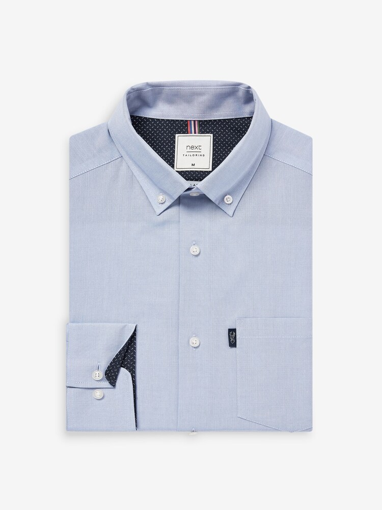 Pale Blue Regular Fit Easy Iron Button Down Oxford Shirt - Image 3 of 5