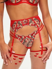 Ann Summers Red Locket Heart Suspender Belt - Image 1 of 6