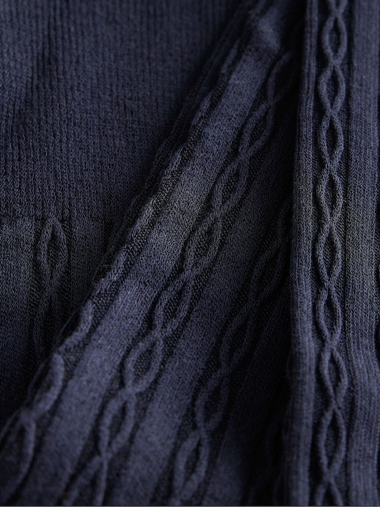 Boden Blue Cable Knit Tights - Image 3 of 3 Boden Blue Cable Knit Tights - Image 3 of 3