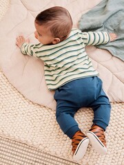 Cream/Navy Blue Character Baby Top and Leggings 2 Piece Set - Image 2 of 6