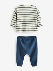 Cream/Navy Blue Character Baby Top and Leggings 2 Piece Set - Image 5 of 6
