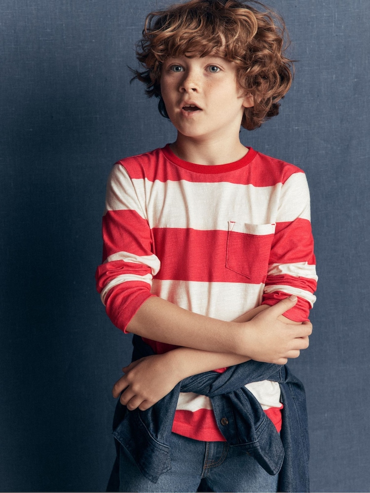 Boden Red Everyday Long Sleeve T-Shirt - Image 1 of 4 Boden Red Everyday Long Sleeve T-Shirt - Image 1 of 4