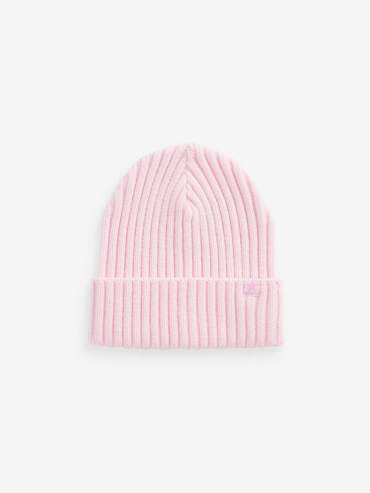 Svetlo roza - Rebrasta beanie kapa (1-16 let) - Slika 1 iz 2
