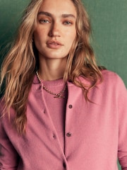 Boden Pink Elsie Cashmere Crew Neck Cardigan - Image 2 of 6