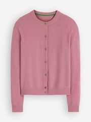 Boden Pink Elsie Cashmere Crew Neck Cardigan - Image 6 of 6
