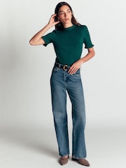 Boden Green Imi Supersoft Frill T-Shirt - Image 4 of 5