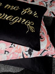 Ted Baker Black Wake Me For Champagne 100% Cotton Cushion - Image 2 of 5