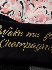 Ted Baker Black Wake Me For Champagne 100% Cotton Cushion - Image 4 of 5
