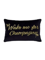 Ted Baker Black Wake Me For Champagne 100% Cotton Cushion - Image 5 of 5