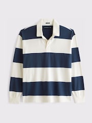 Abercrombie & Fitch Blue Stripe Heavy Weight Rugby Shirt - Image 1 of 1