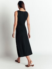 Boden Black Asymetric Ponte Midi Dress - Image 3 of 6