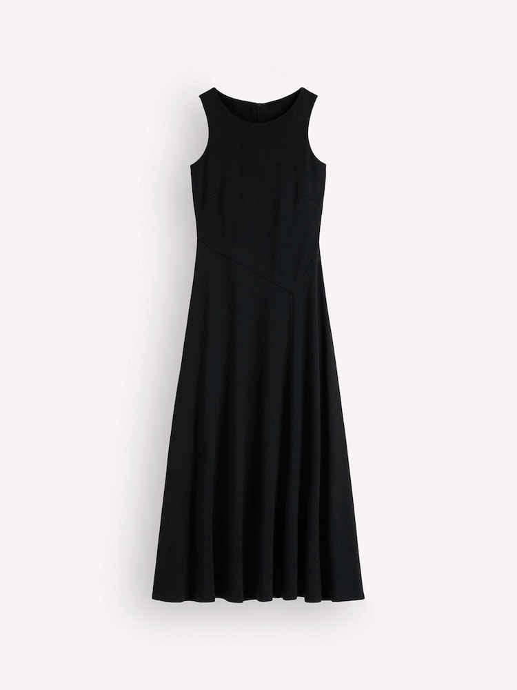 Boden Black Asymetric Ponte Midi Dress - Image 6 of 6