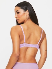 Ann Summers Purple Cherishing Embroidery & Mesh Padded Plunge Bra - Image 2 of 5