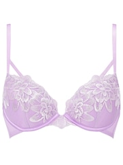 Ann Summers Purple Cherishing Embroidery & Mesh Padded Plunge Bra - Image 5 of 5