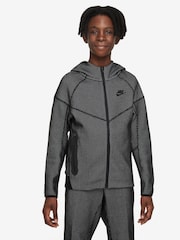 Nike Black Tech Fleece Winterized Zip Through Hoodie - Image 1 of 7