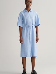 GANT Relaxed Fit Linen Shirt Dress - Image 3 of 7