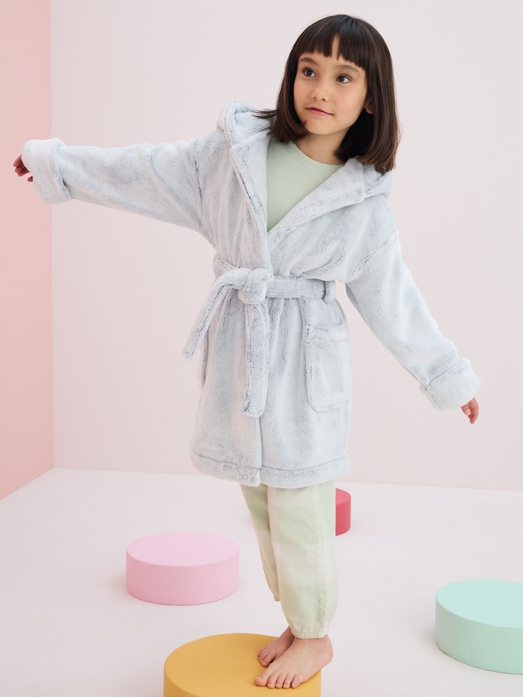 Grey Soft Touch Fleece Dressing Gown (9mths-16yrs) - Image 1 of 8