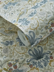 Clarke & Clarke William Morris Designs Linen Plum Strawberry Thief 10.05M Wallpaper - Image 1 of 2