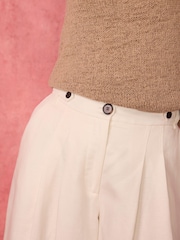 Mint Velvet Cream Linen Blend Cropped Trousers - Image 4 of 7