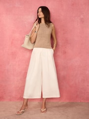 Mint Velvet Cream Linen Blend Cropped Trousers - Image 5 of 7