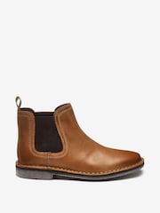 Tan Brown Standard Fit (F) Leather Chelsea Boots - Image 1 of 4