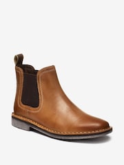Tan Brown Standard Fit (F) Leather Chelsea Boots - Image 2 of 4