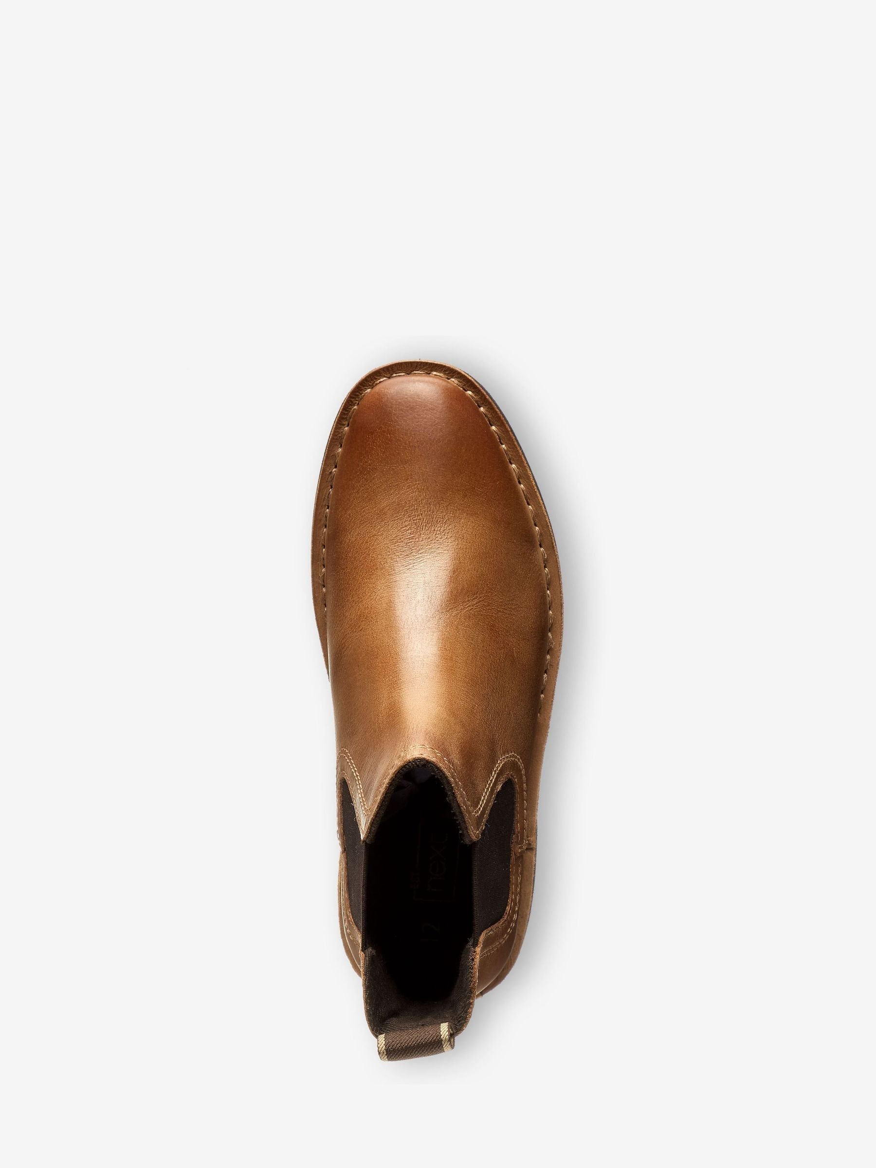 Buy Tan Brown Standard Fit F Leather Chelsea Boots from the Next UK online shop