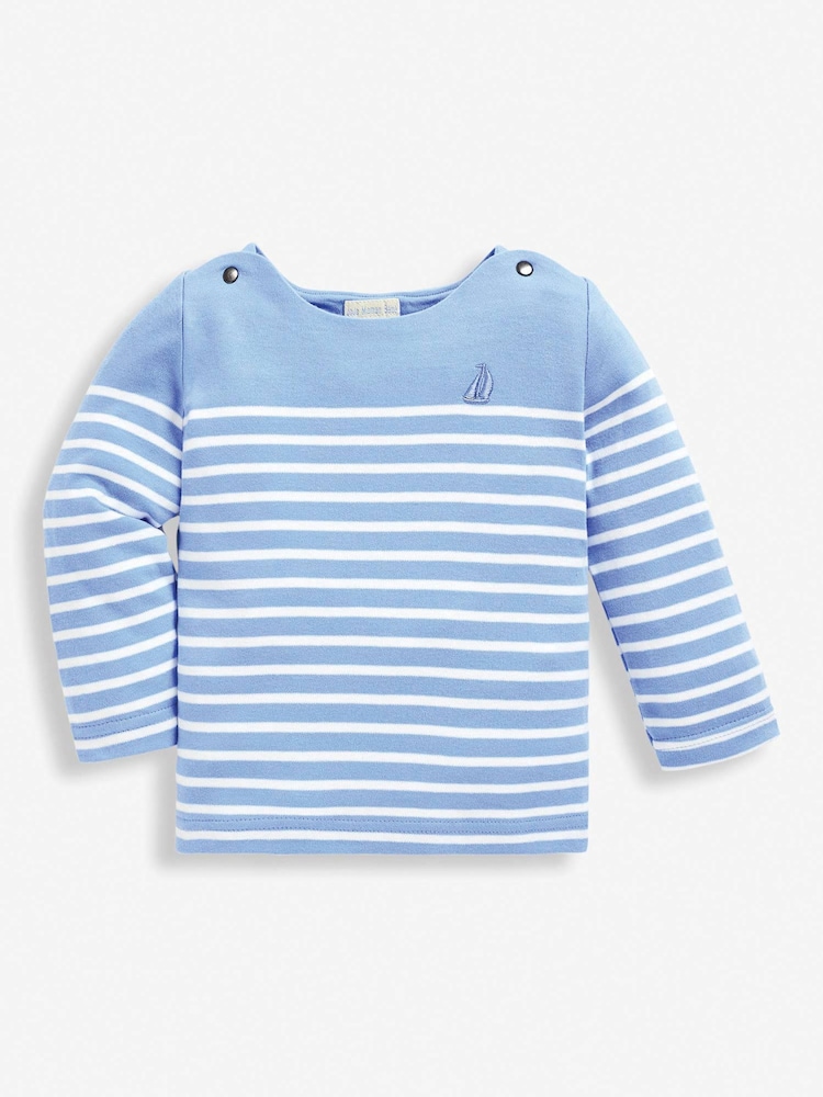 JoJo Maman Bébé Blue Long Sleeved Breton Top - Image 1 of 1