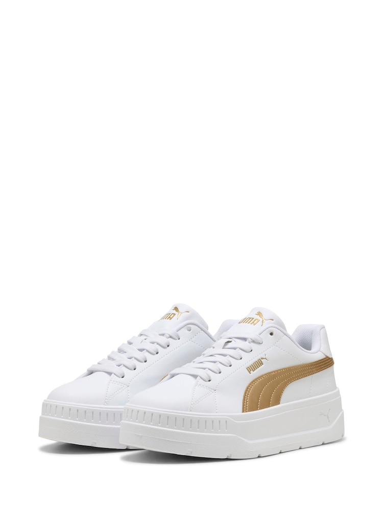 Puma White Karmen Classic Metallic Glam Sneakers - Image 1 of 6