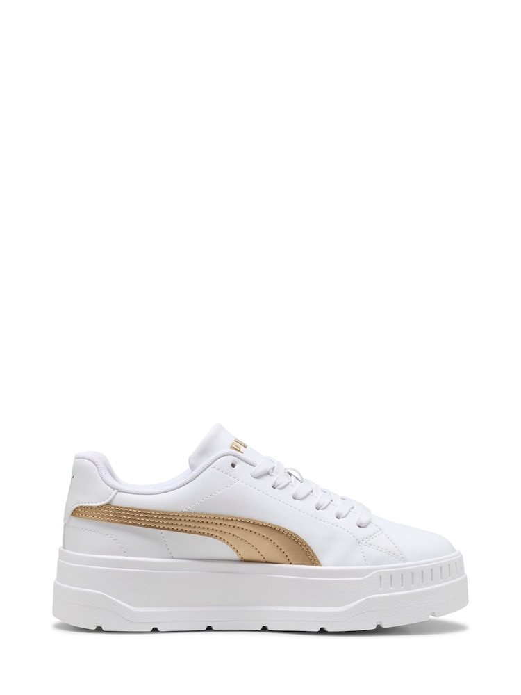 Puma White Karmen Classic Metallic Glam Sneakers - Image 2 of 6