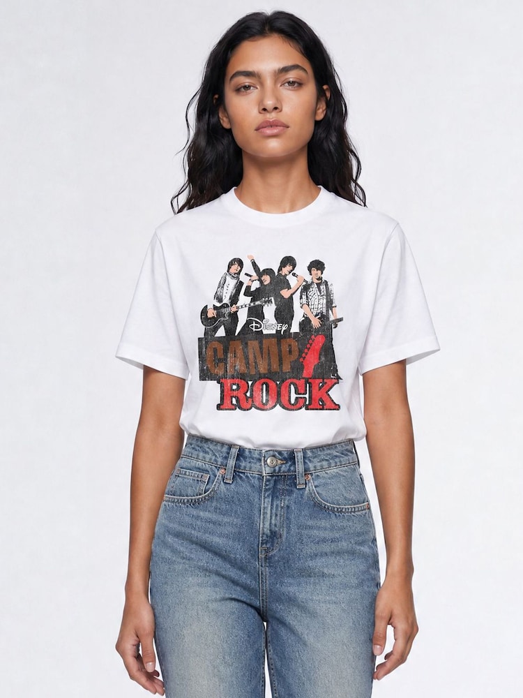 Brands In White Disney Camp Rock Group Shot Boyfriend Fit T-Shirt - Image 1 of 4